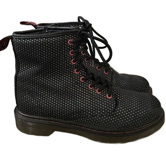 Dr. Martens Delaney Black Lace Up 90s Boots w/Metallic Rainbow Accents (Size: 5) - Picture 8 of 13